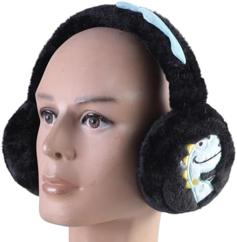 YIZITU Girls Boys Plush Earmuffs Cartoon Dinosaur Earmuffs Winter Warm Ear Covers For Boys And Girls Toddler Ear Warmers