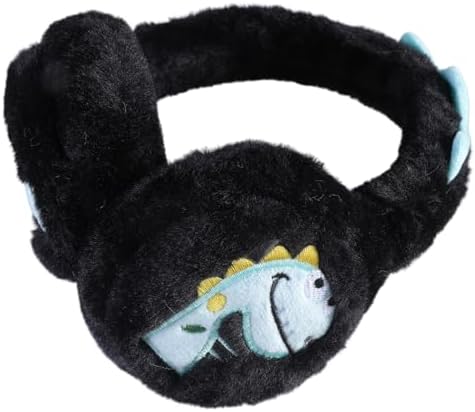 YIZITU Girls Boys Plush Earmuffs Cartoon Dinosaur Earmuffs Winter Warm Ear Covers For Boys And Girls Toddler Ear Warmers