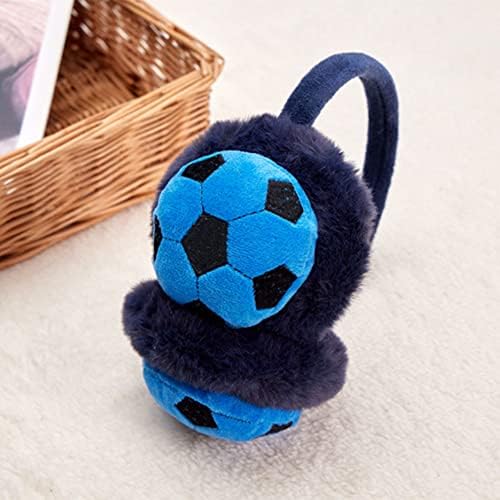 YJZQ Kids Earmuffs Football Pattern Ear Warmers Winter Warm Soccer Design Earmuffs Plush Cartoon Children's Earmuffs Fluffy Faux Fur Ear Warmers Protection Xmas Birthday Gifts