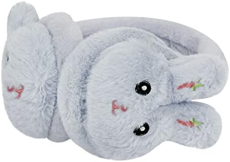 YJZQ Kids' Girls' Lovely Plush Earmuff Thermal Ear Cover With Glittering Rabbit Ears Soft Velvet Ear Muff Warmer Wrap Winter For Children