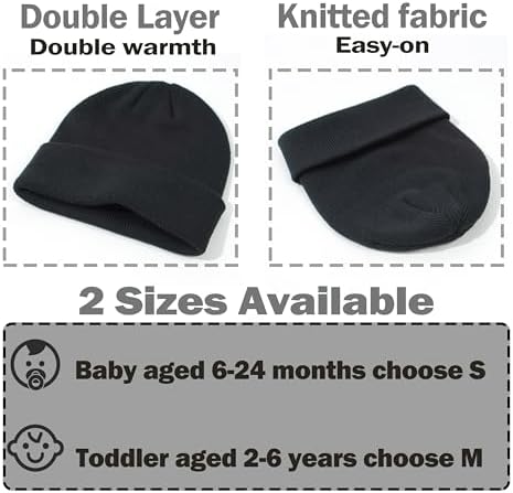 YMYDYFC Baby Beanie Hat Winter Hats Toddler Warm Caps Beanie Winter Cap Kids Winter Hats Boy Girl Newborn Unisex Ski Hat Knit For Outdoor Sports Aged 1-6 Years Infant Children