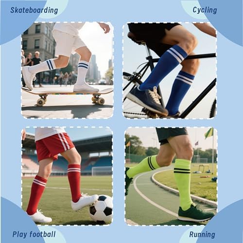 YMYDYFC Kids Football Socks Toddler Soccer Socks Boys Sports Socks Youth Knee High Socks Athletic Sock Girls Junior Running Training Rugby Hockey 4-12Years