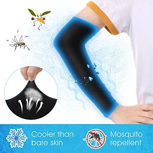 Yolev 2 Pairs Arm Sleeves For Kids UV Sun Protection Sleeves Compression Sleeves For Boys Girls