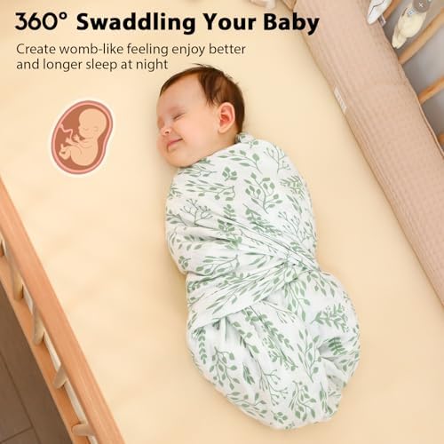 Yoofoss Large Muslin Cloths For Baby 120 X 120 Cm - 4-Pack Baby Swaddle Blanket Baby Blankets For Newborn Boys Girls