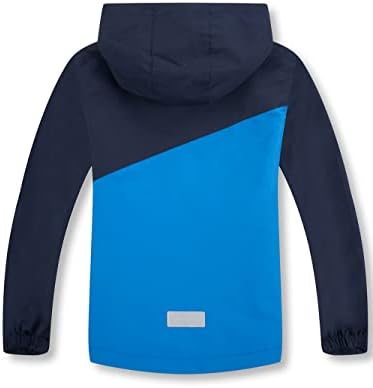 YoungSoul Boys Girls Waterproof Jackets Hooded Colorblocked Raincoat