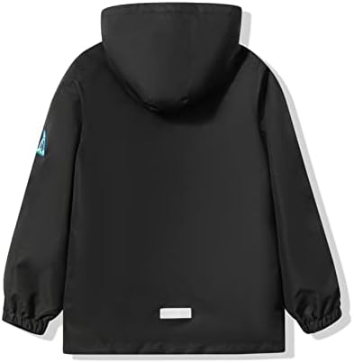 YoungSoul Boys Girls Waterproof Jackets Kids Lightweight Fleece Lined Raincoat With Detachable Hood