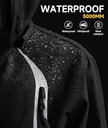 YoungSoul Boys Girls Waterproof Jackets Kids Lightweight Fleece Lined Raincoat With Detachable Hood