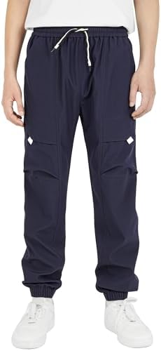 YoungSoul Boys Waterproof Cargo Trousers Elasticated Waist Kids School Hiking Outdoor Joggers