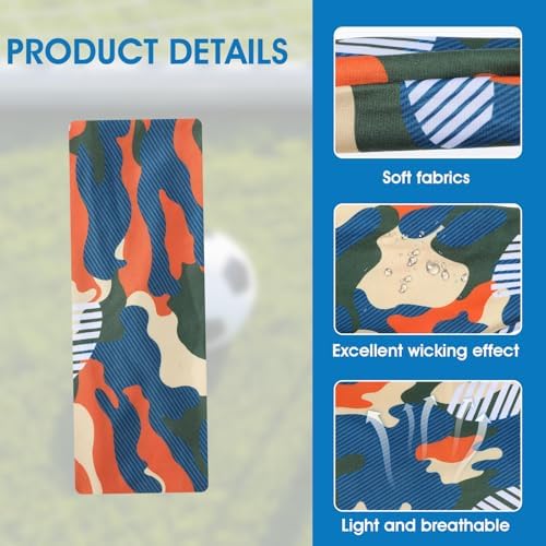 Yuanchu Kids Sports Headbands 6Pces Breathable Boys Soccer Sweatbands Non-slip Elastic Headband Moisture Wicking Sweat Band For Basketball Baseball