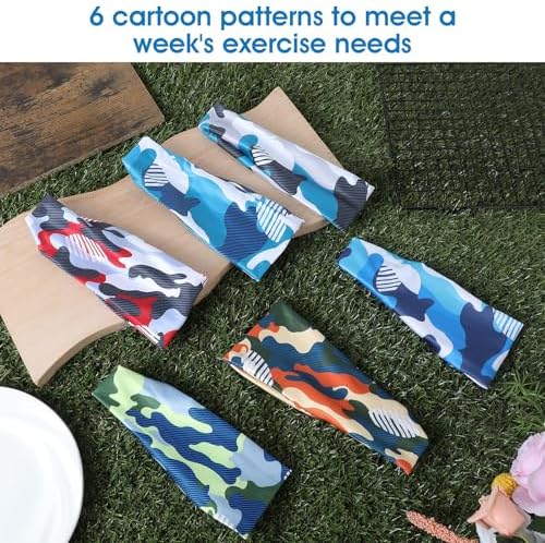 Yuanchu Kids Sports Headbands 6Pces Breathable Boys Soccer Sweatbands Non-slip Elastic Headband Moisture Wicking Sweat Band For Basketball Baseball