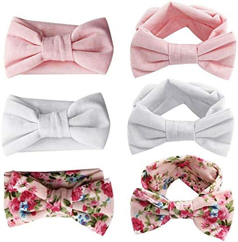 Yueshop MultiWare 3pcs Baby Headband Cotton Elastic Newborn Print Floral Hair Band Bow-knot