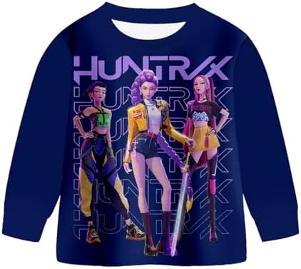 YueYue K Pop D_Demon H_Hunters Pyjamas Girls Long Sleeve Pjs Set Music Party Pajamas Nighties Cartoon Sleepwear For Kids 2 Pieces Kpop Kids Pyjamas Merch Clothes Long Sleeve Music Party Nighties