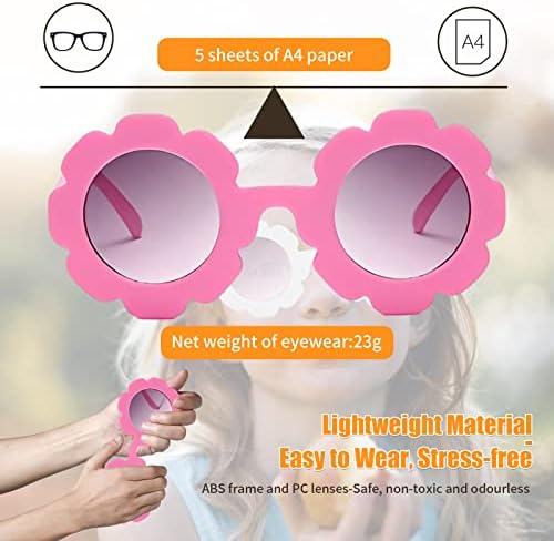YUFFQOPC 2 Pairs Kids Sunglasses Flower Sunglasses Polarized Sunglasses UV 400 Protection Girls' Eyewear Baby Glass Summer Accessories Flexible Frame For Toddler Girls And Boys