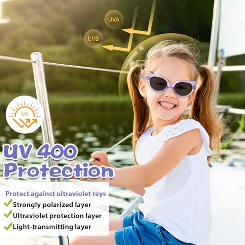 Yuio 3Pcs Kids Sunglasses Cute Girls Heart Shaped Cat Eye Shape Sunglasses Set UV 400 Protection Flexible Frame Childrens Sun Glasses For Boys Outdoor Beach Holiday Cute Eyewear Party Accessories