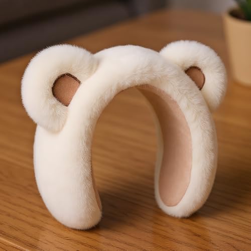 Yulokdwi Ear Muffs For Winter Cute Bear Winter Earmuffs Ear Warmers Soft Headbands For Students Boys Girls Youth Daily Sports Running Cycling Snowboarding Hunting Skiing Ice Skating