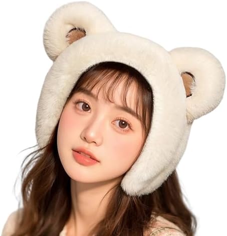Yulokdwi Ear Muffs for Winter Cute Bear Winter Earmuffs Ear Warmers Soft Headbands for Students Boys Girls Youth Daily Sports Running Cycling Snowboarding Hunting Skiing Ice Skating