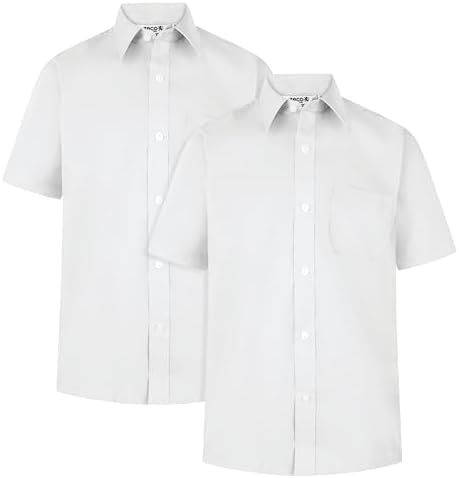 Zeco Boys Short Sleeve Non-Iron School Shirt (Pack of 2)