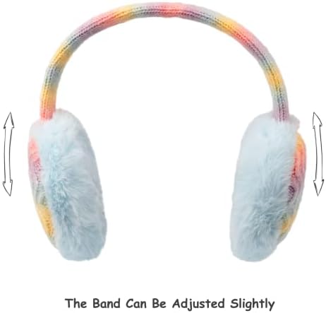 Zeltauto Adjustable Kids Earmuffs For Toddler And Teen 3-10 Years Knit Ear Warmer Winter Warm Plush Ear Muffs For Girls And Boys
