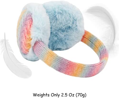 Zeltauto Adjustable Kids Earmuffs For Toddler And Teen 3-10 Years Knit Ear Warmer Winter Warm Plush Ear Muffs For Girls And Boys