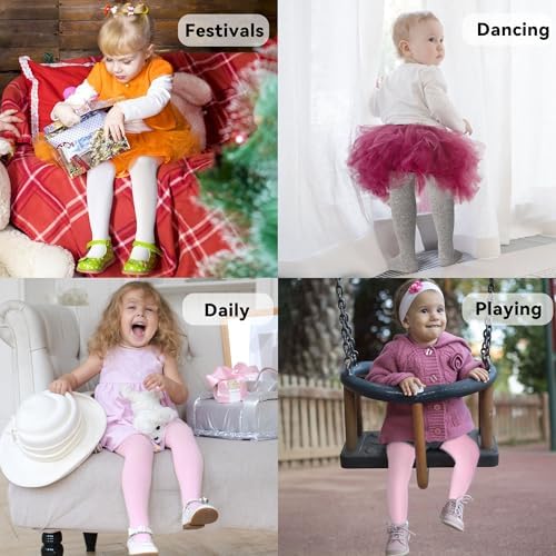 ZERULETS Baby Girls Boys Tights Girls Cotton Leggings Kids Thick Warm Pantyhonse Newborn Stockings 3 Pack For 0-24 Months