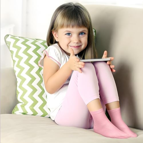 ZERULETS Boys Girls Crew Socks Kids School Sock Black White Gray Toddler Boy Sport Socks 15 Pairs For 1-13 Years