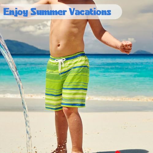 ZERULETS Boys Swim Shorts Quick Dry Beach Board Trunks Lightweight Kids Boardshorts With Reinforced Stitching And Adjustable Drawstring For 3-14 Years Children