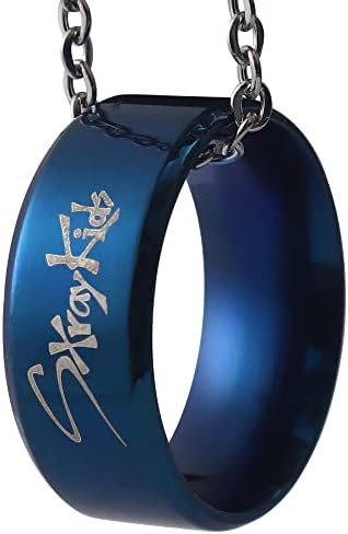 ZHENGGE 3 Pack Kpop Stray Kids Merch Ring With Necklace Stray Kids Stainless Steel Jewelry For Gifts