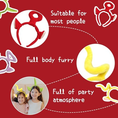 ZNDFTW Teletubbies Headbands 4 Pack – Cute Hair Accessories For Kids & Adults Teletubbies Costume Dress-Up Set Birthday Decorations & Party Props