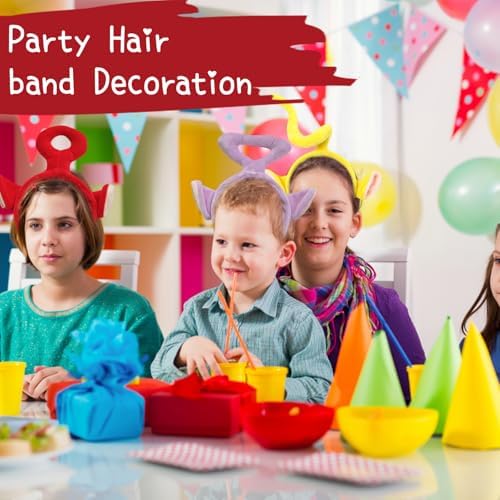 ZNDFTW Teletubbies Headbands 4 Pack – Cute Hair Accessories For Kids & Adults Teletubbies Costume Dress-Up Set Birthday Decorations & Party Props
