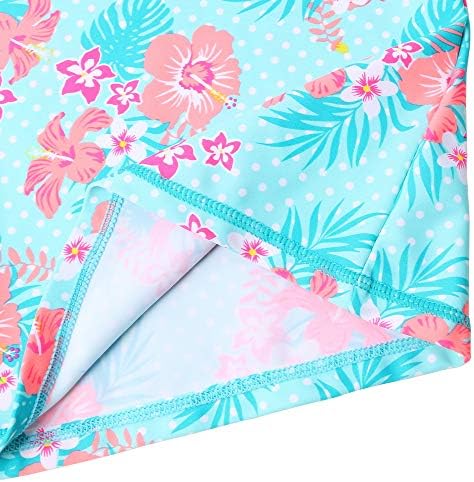 ZNYUNE Girls 2PCS Leaves Printed Swimwear Long Sleeve Swimsuit Set Kids Bathing Suit Swimming Costume For Age 3 To 10 Years