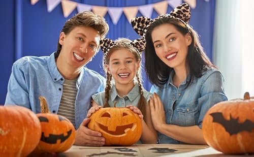 ZOONAI Leopard Ears Headband Cute Cheetah Ear Headbands Halloween Christmas Party Headwear Hair Accessories (Leopard)