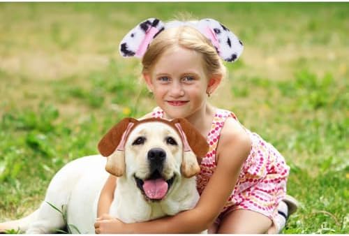 ZOONAI Puppy Dog Ears Headband For Women Girls Cute Animal Ear Headband Halloween Christmas Party Headwear Hair Accessories