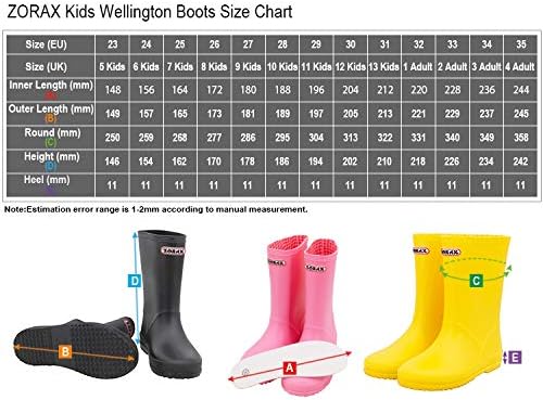 Zorax Girls Boys Waterproof Non-Slip Kids Motorbike Rain Boots Child Shoes Wellies Unisex Children Wellington Boots