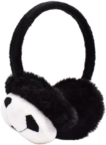 ZPSOSPZ Black Football Style Earmuffs Kids Winter Furry Earmuffs Warm Soccer Earmuff Super Soft and Comfortable Ears Fluffy Warm and Cute Ear Girls Boys Cold Weather Ear Warmer(Black)