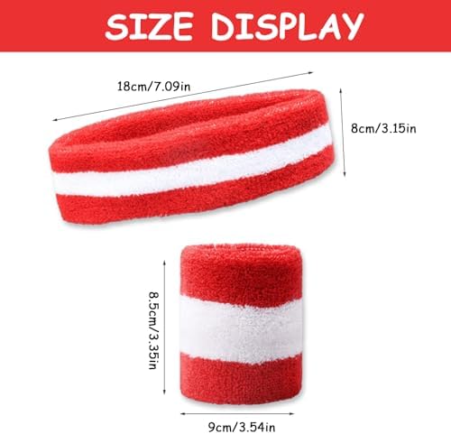 Zulbceo Kids Sweatbands Headband Wristband Set - Headband Wrist Striped Sweatbands Terry Cloth Wristband Athletic Exercise Basketball And Headbands Moisture Wicking Sweat Absorbing Head Band