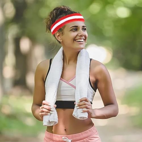 Zulbceo Kids Sweatbands Headband Wristband Set - Headband Wrist Striped Sweatbands Terry Cloth Wristband Athletic Exercise Basketball And Headbands Moisture Wicking Sweat Absorbing Head Band