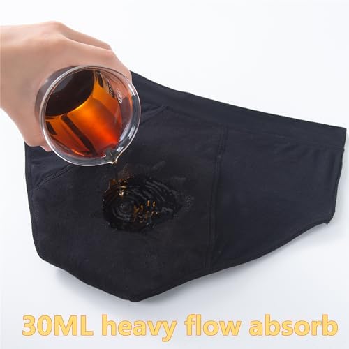ZVZK Period Pants Heavy Flow Girls 30ML Absorb Cotton Knickers Briefs Underwear Mid Waist Hipster Menstrual Panties For Teenage 8-18 Years