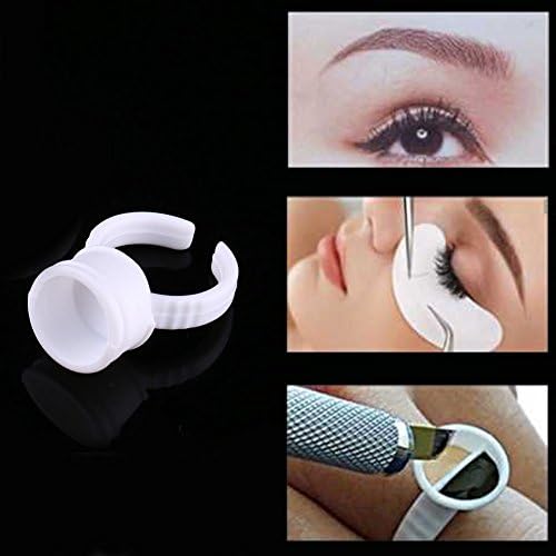 100 Pack Ink Rings Disposable Microblading Pigment Glue Holder Cup Semi Permanent Makeup Eyelash Eyebrow Tattooing Ink Small (Large)