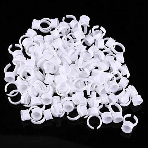 100 Pack Ink Rings Disposable Microblading Pigment Glue Holder Cup Semi Permanent Makeup Eyelash Eyebrow Tattooing Ink Small (Large)