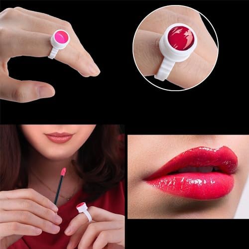 100Tattoo Rings Cups Pcs Makeup Rings Palette For Disposable Tattoo Ink Ring Makeup Eyebrow Lip Tattoo Pigments Holder Container Cup(Medium Without Divider)