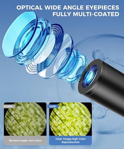 100X-2000X Microscopes For Kids Students Adults Powerful Biological Microscopes For School Laboratory Home Education With Microscope Slides Set Phone Adapter