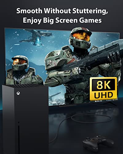 10K 8K HDMI Cables 2-Pack 6.6FT Stouchi (Certified) 48Gbps Ultra High Speed HDMI® Cable 8K 60Hz 4K 120Hz 144Hz HDCP 2.2&2.3 SBTM Dynamic HDR EARC Compatible With Apple TV 4K/Roku TV/PS5