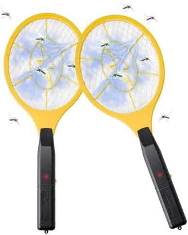 2 Pack Zapper Electric Zapper - Indoor Outdoor Zapping Racket for Control - Safe to Touch with 3-Layer Safety Mesh
