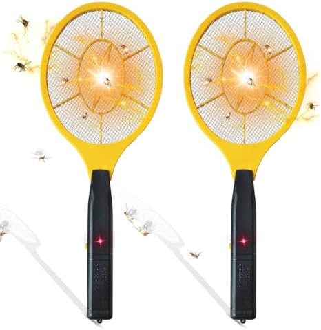 2 Pack Zapper Electric Zapper - Indoor Outdoor Zapping Racket for Control - Safe to Touch with 3-Layer Safety Mesh