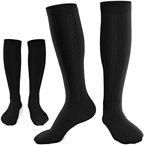 2 Pairs Medical Compression Socks for Men and Women 30-40mmHg Extra Firm Compression Stockings for Support Circulation