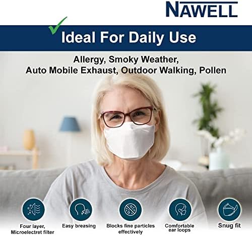 [20 Packs] NAWELL 4 Layer Filter Structure Lightweight Face Mask Made In Korea [20 Individually Packaged]