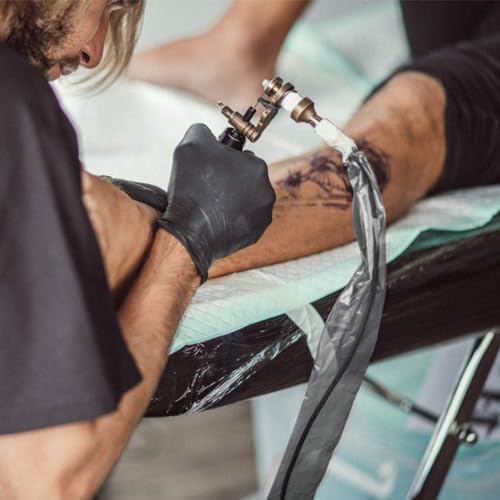 200Pcs Tattoo Machine Covers (2 Inch X 24 Inch) Tattoo Clip Cord Cover Disposable Tattoo Pen Covers Tattoo Machine Sleeves Bags Pen Type Covers Bag Tattoo Grip Sleeve (Large Black)