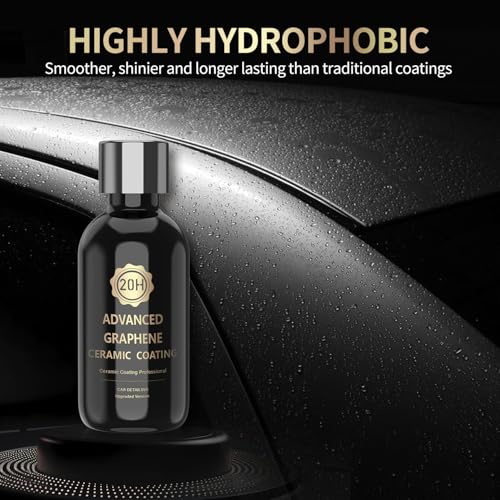 20H Advanced Graphene Ceramic Coating For Cars Ceramic Car Auto Detailing Kit (70ml) 10+ Years Of Long Lasting Protection Ultra High Gloss Apply After Car Wash & Paint Correction