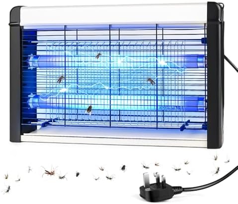 20W Electric Indoor Bug Zapper UV Bulbs –3500V Mosquito and Fly Zapper for Kitchens Bedrooms Living Rooms and Covered Spaces (Indoor Bug Zapper)