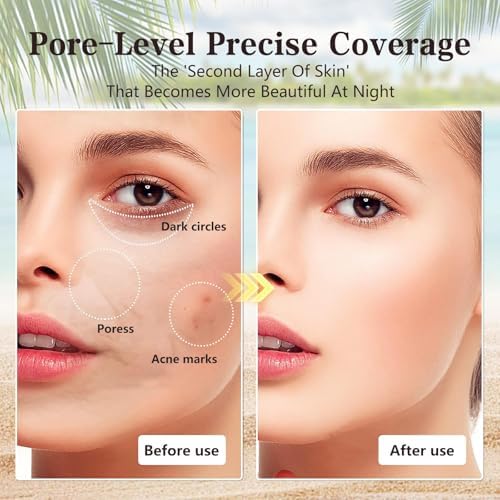 2pcs Body Coverage Perfector Waterproof Leg Makeup Tattoo Cover Up Cream All Over Complexion Perfect With Large Bevel Brush 48H Long Lasting Wear(Light And Neutral Colors)